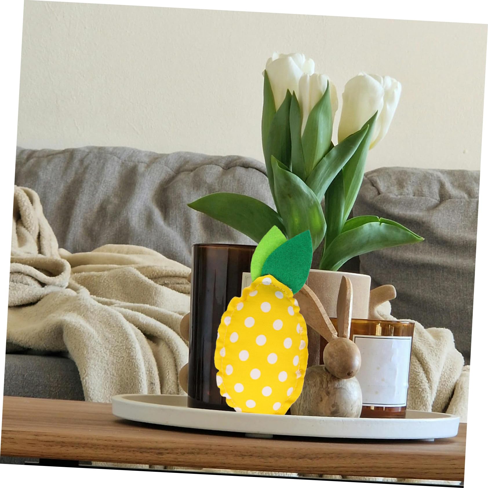 GOOHOCHY 6pcs Tray Decoration Ornaments Decorations Artificial Fruit Faux Lemon Fake Fruit Decor Tiered Tray Fabric Lemon Lifelike Fruits Lemon Mold Fake Fruits Fake Lemon Chic Lemon