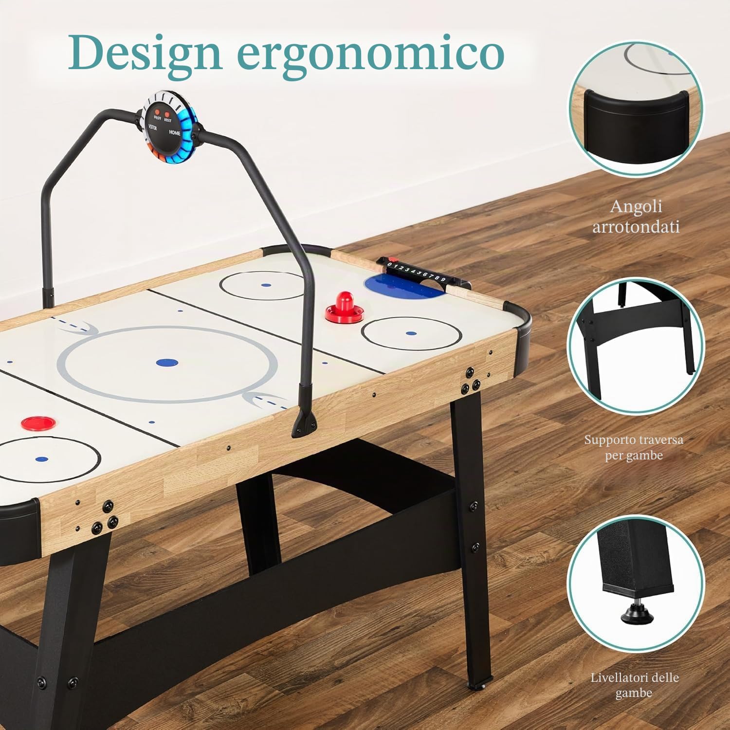 OYE Tavolo da hockey ad aria da 54 pollici con segnapunti elettronici e illuminazione digitale, set di giochi di hockey