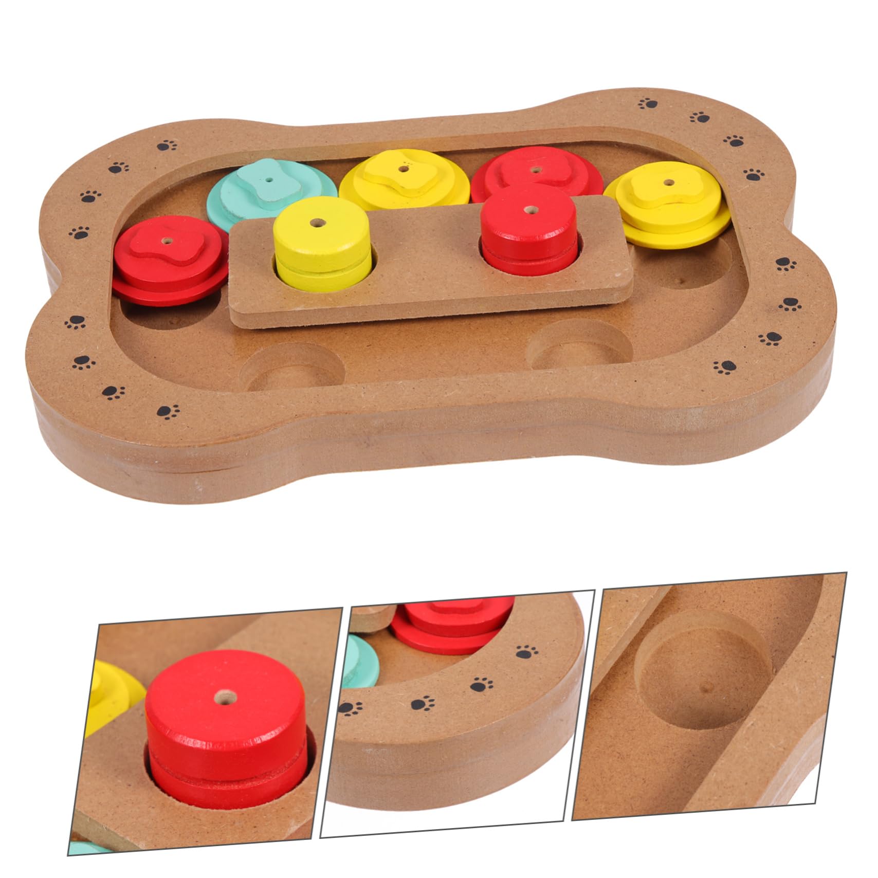 Toyvian Hundespielzeug Holz Knochenform Langsame Fütterung Intelligenzspielzeug Welpen Fressautomat
