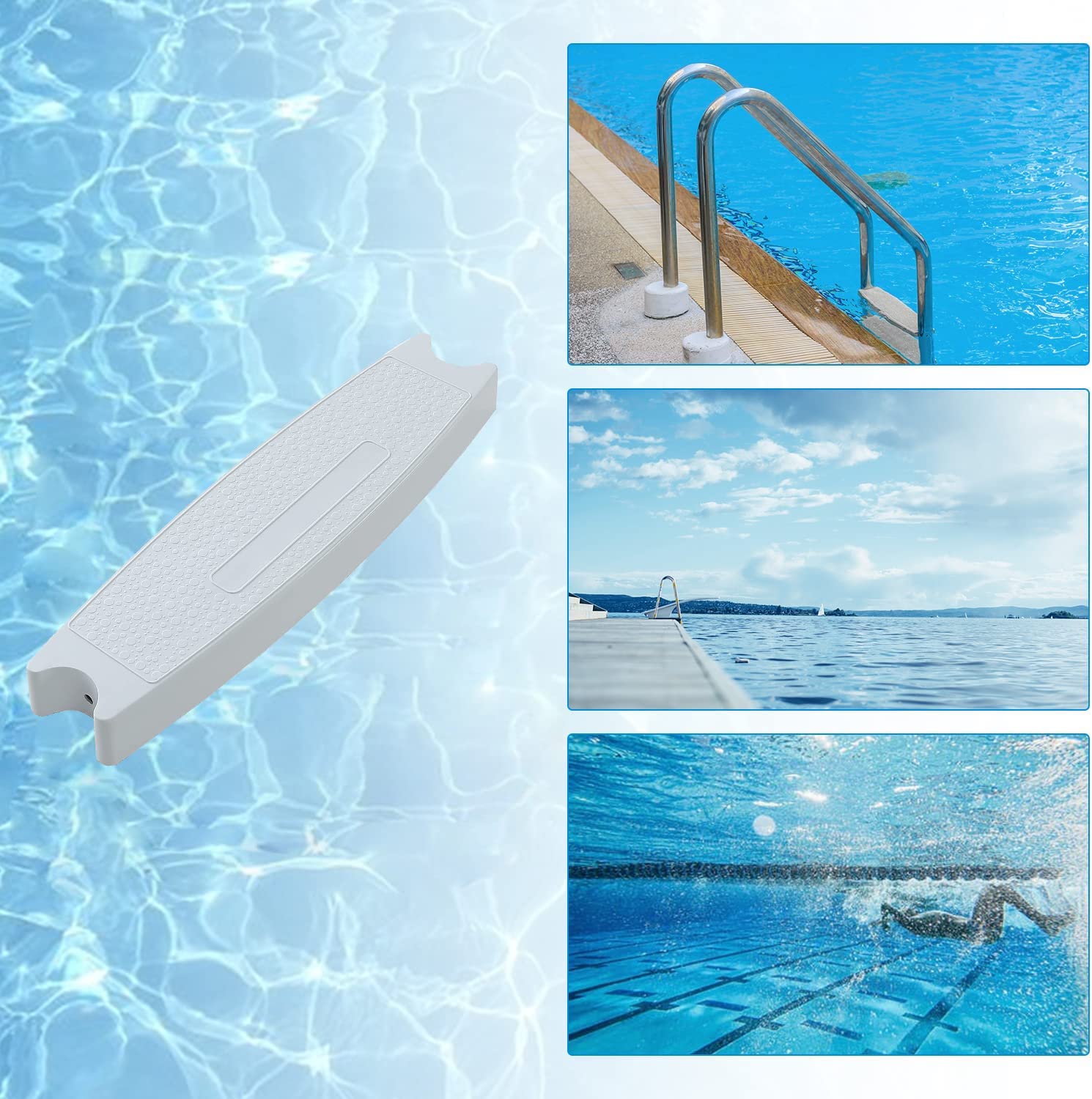 HECASA Escalera universal de repuesto para alberca de 45,7 cm, resistente (1 unidad)