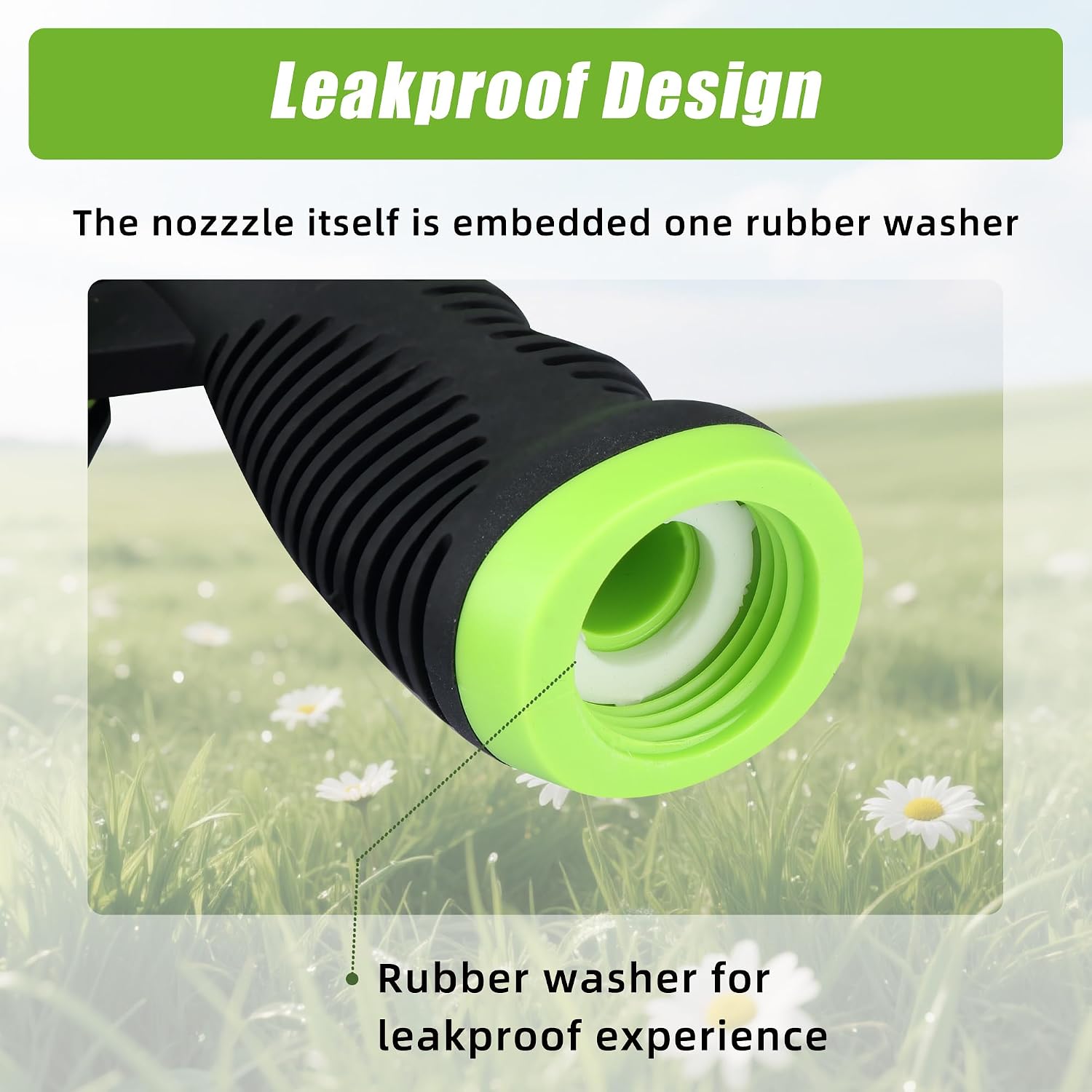 Garden Hose Nozzle Sprayer - 9 Spray Patterns, On Off Valve Heavy Duty Hose Sprayer Nozzle for Watering Plants & Lawns, Washing Cars & Pets - Outdoor Water Hose Nozzle Head Attachment image 5