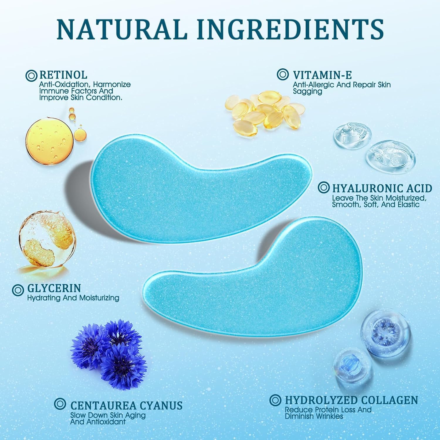 Under Eye Patches Masks - for Dark Circles,Puffy Eyes, Wrinkles, Eye Bags,Fine Lines,Treatment with Hyaluronic Acid and Collagen, Hydrating and Moisturizing (30 Pcs) - Image 9