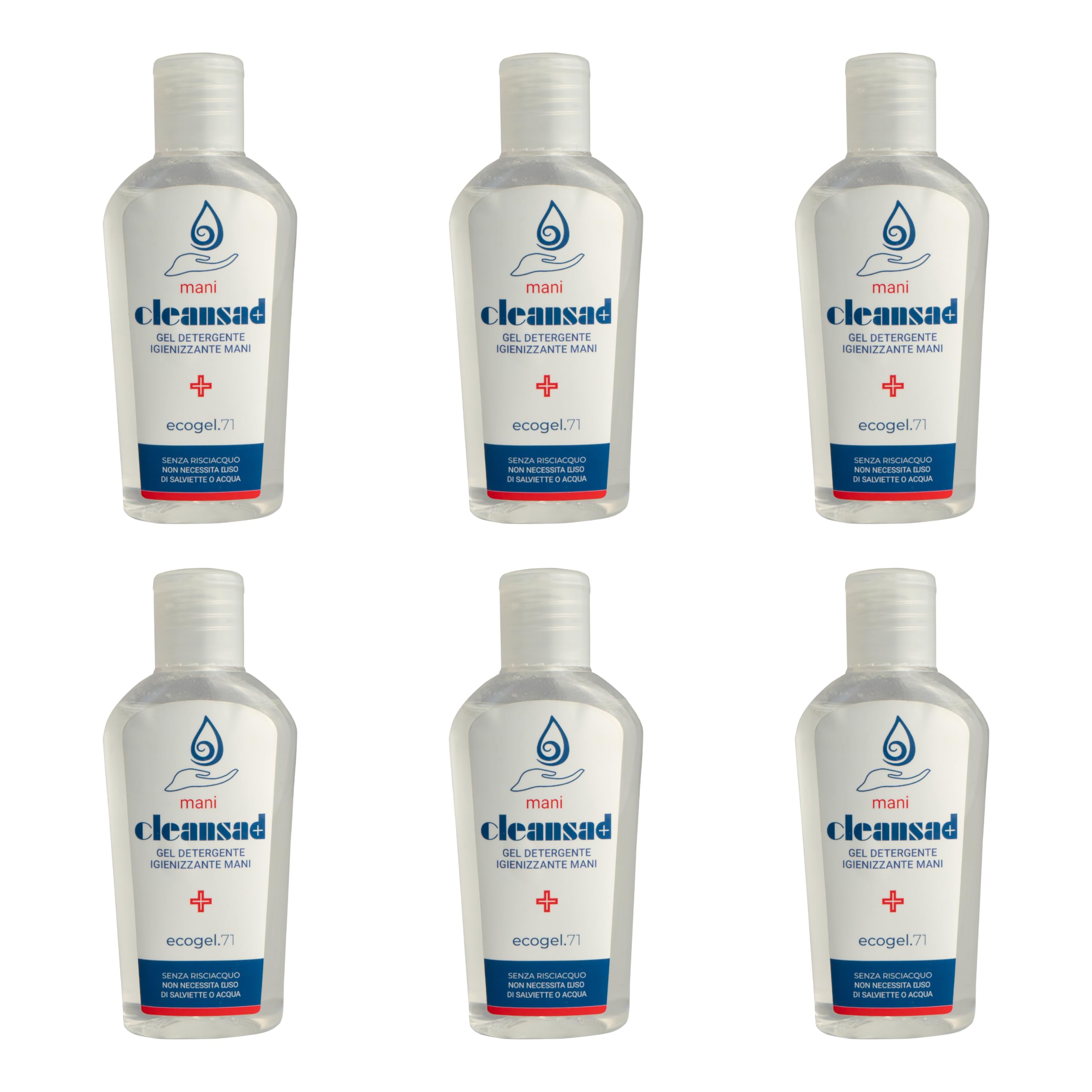 EcoGel detergente igienizzante mani con alcool etilico al 71% Made in Italy 80 ml