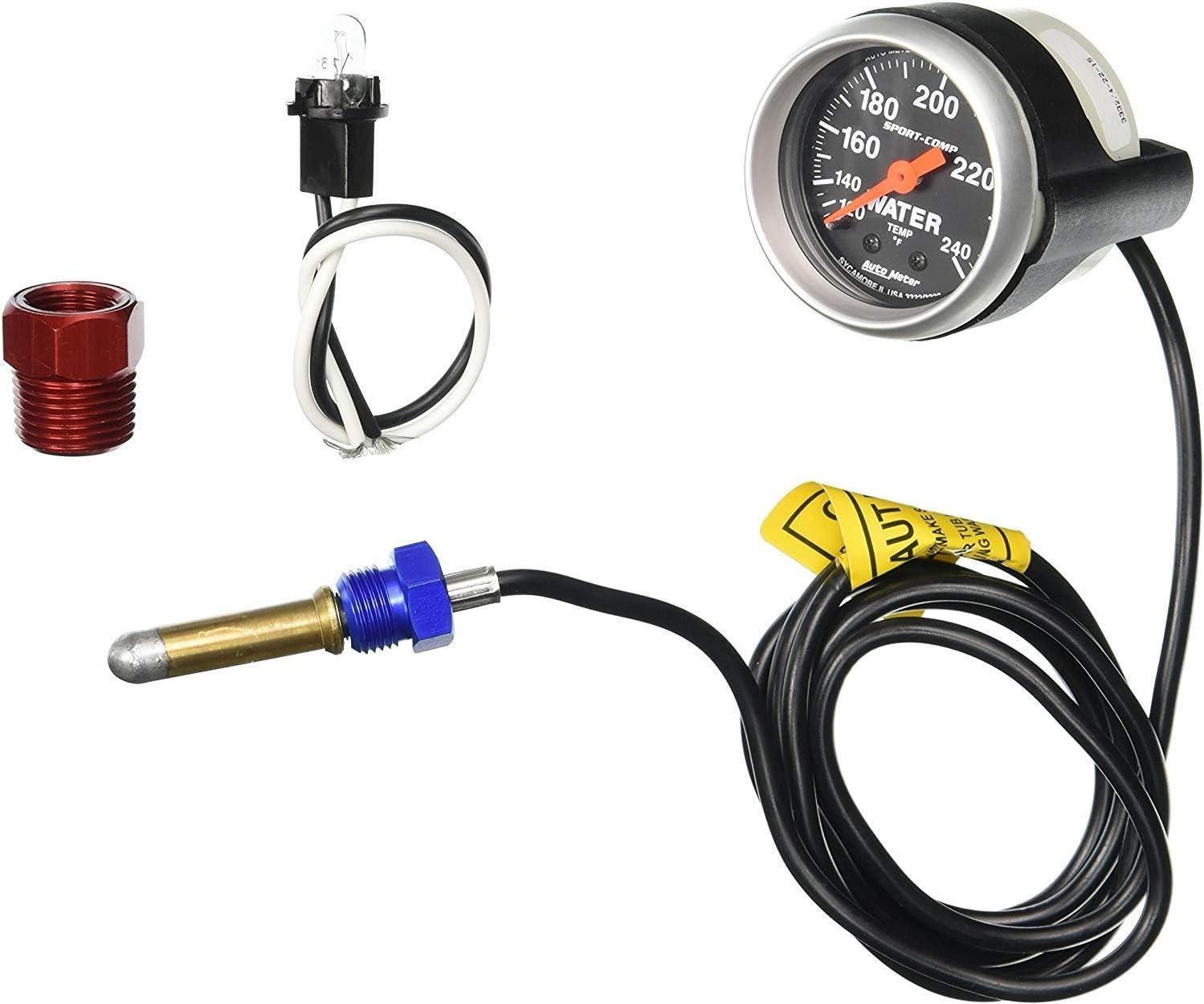 Auto Meter 3332 Sport-Comp Mechanical Water Temperature Gauge, 2 1/16"