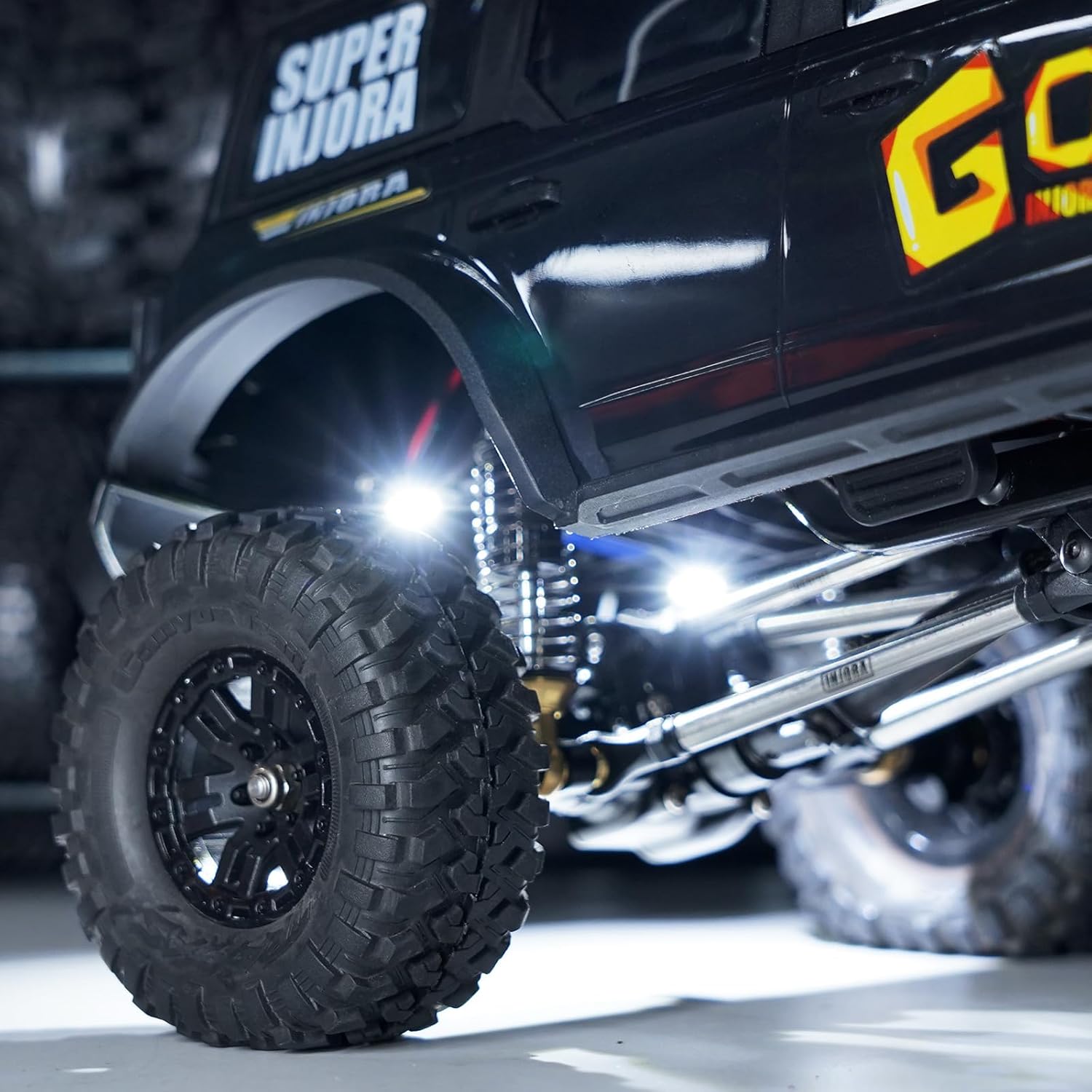 INJORA M2.0 Rock Lights Kit with Controller for TRX4M 1/18 RC Crawler(4LED White)