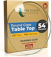 Vista 75 de Fab Glass - Mesa redonda de cristal de 48 in, grosor de 3/4 in, cristal pulido plano templado, Vidrio, Transparente