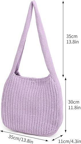 Miniatura 2 de ENBEI Bolsos de hombro para mujer Bolsos de ganchillo Bolso de punto grande Bolso de mano estético para la escuela lindo Bolsas de mano Bolsa de