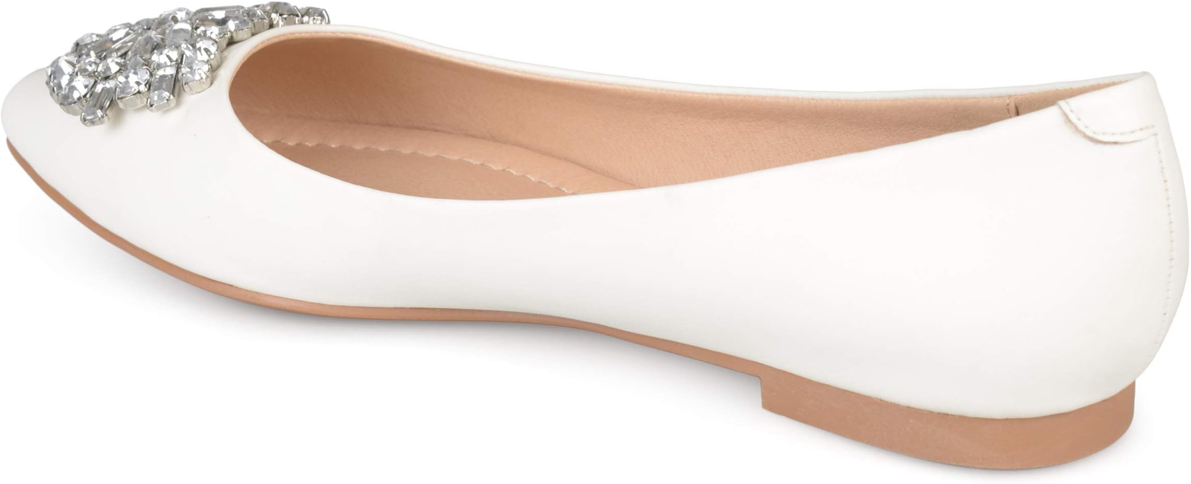 Brinley CoWomens Faux Leather Pointed Toe Jewel Flats