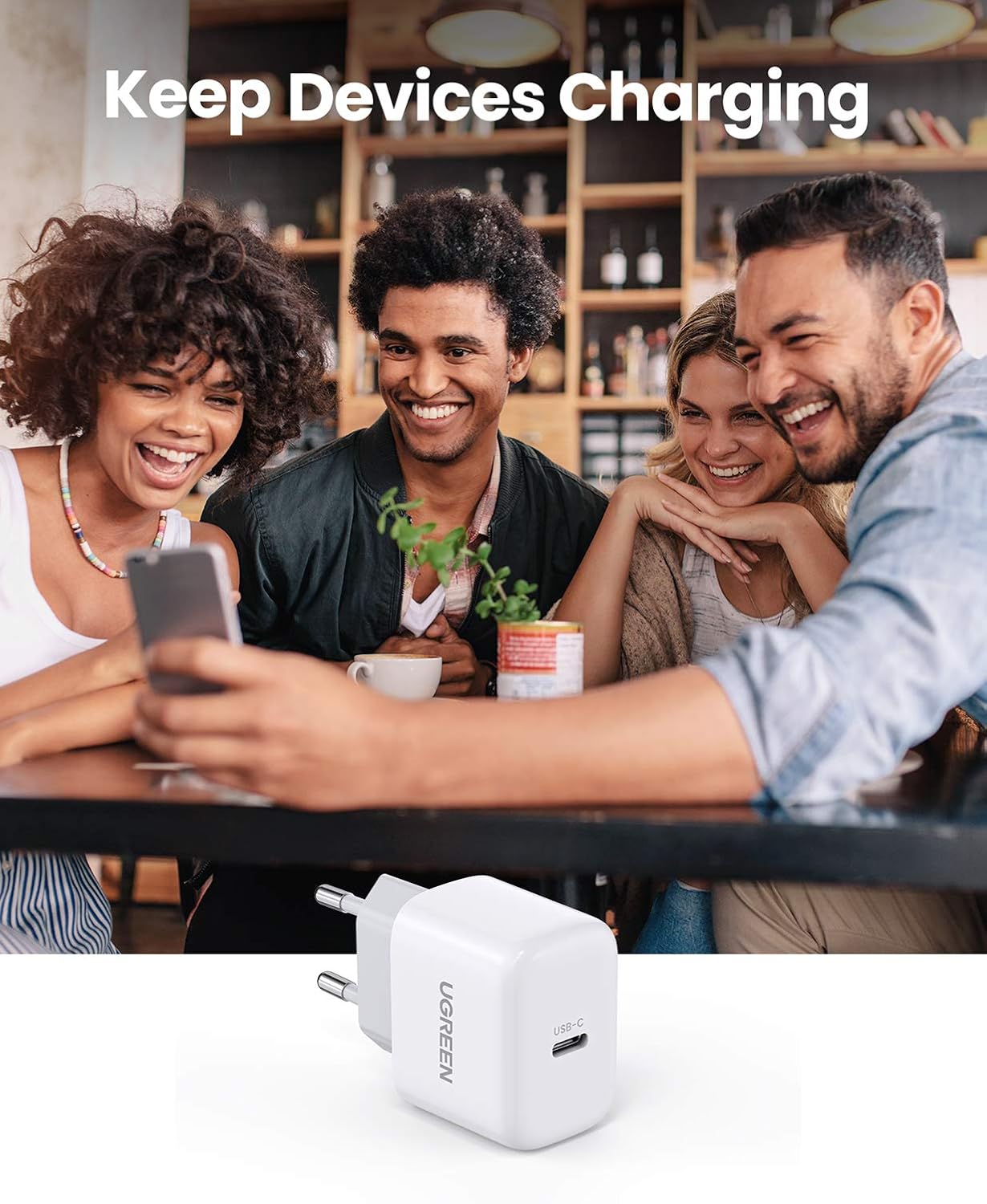 UGREEN Carregador Rápido USB Tipo C PD 20W para iPhone 15/15 Pro Max/15 Pro/14 Pro Max/14
