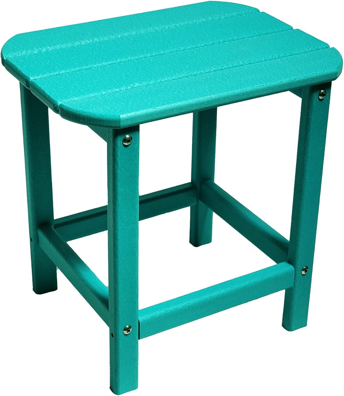 RESINTEAK Outdoor Side Table, All Weather Resistant, HDPE Recyclable Plastic, Premium Quality, Outdoor Patio End Tables (Aqua, Non-Folding)