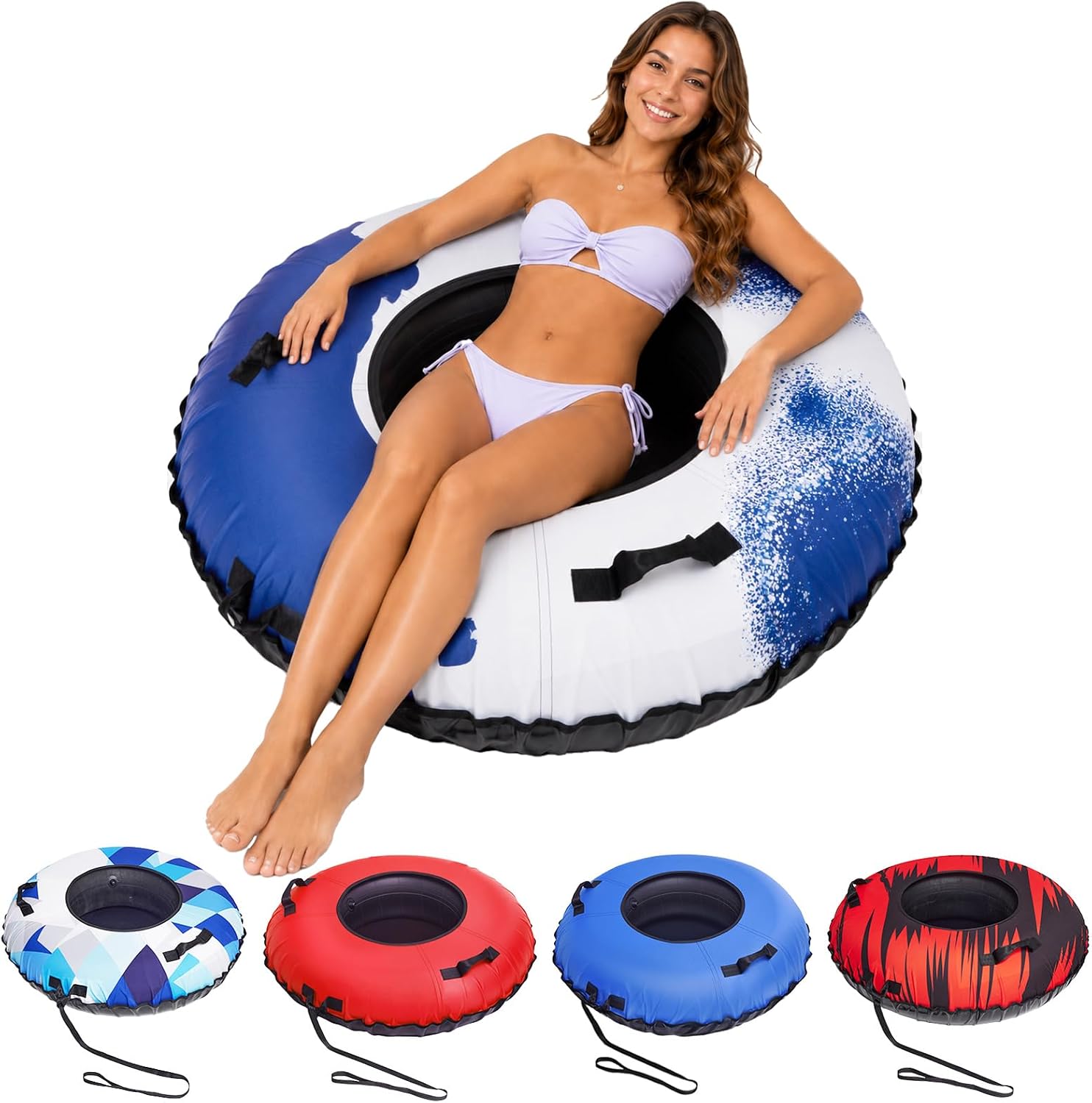 ZEALFEEL River Tube Snow Tube, 45" Rubber Tube with Canvas Cover