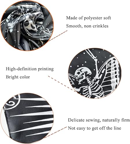 Miniatura 6 de KJHL Tapiz de calavera en blanco y negro, para amantes de esqueletos, estético, grande, gótico, mariposa, para colgar en la pared, dormitorio, sala