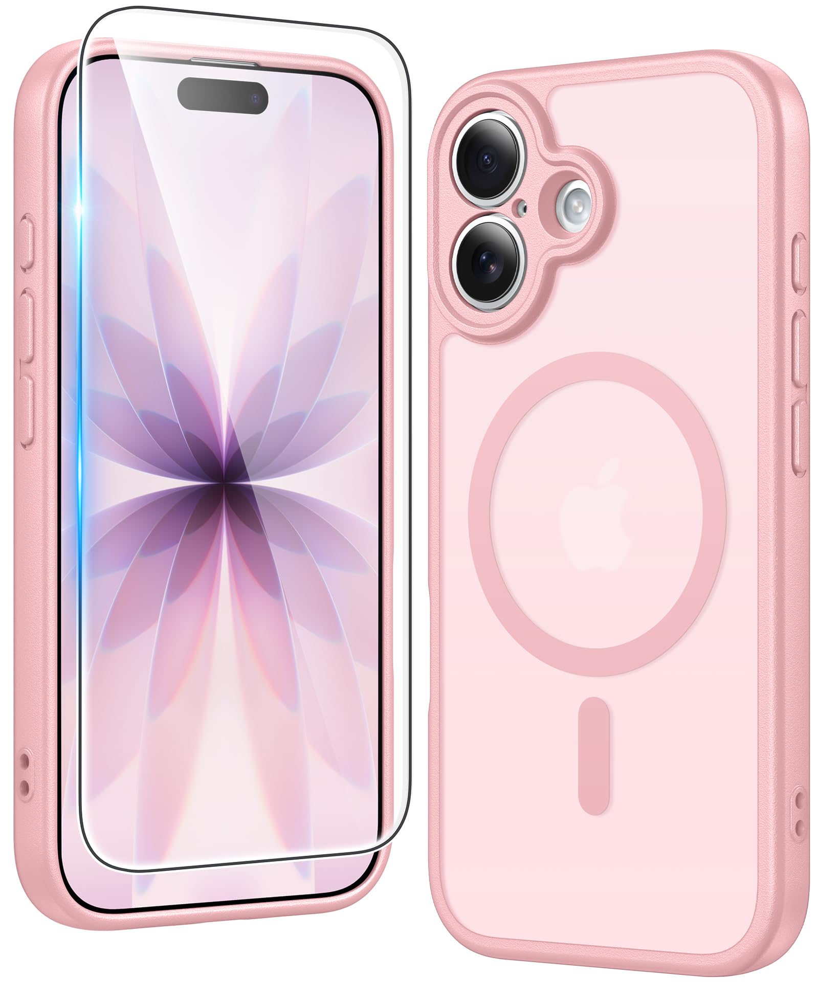 FNTCASE for iPhone 17 Phone Case Compatible with Magsafe Matte Phonecase | Screen Protector, Military Grade Drop Protection, Slim Magnetic Phone Cases, Shockproof Bumper, Transparent Cell Cover