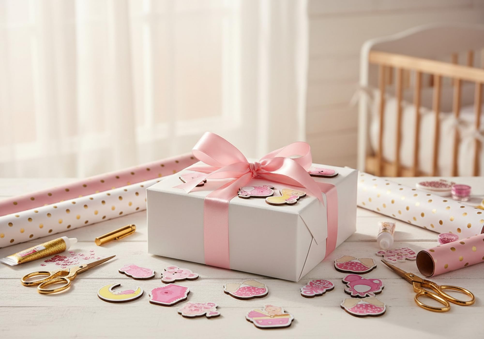 20 pcs Wooden Cutouts Motifs Embellishment for Baby Shower Decoration 4