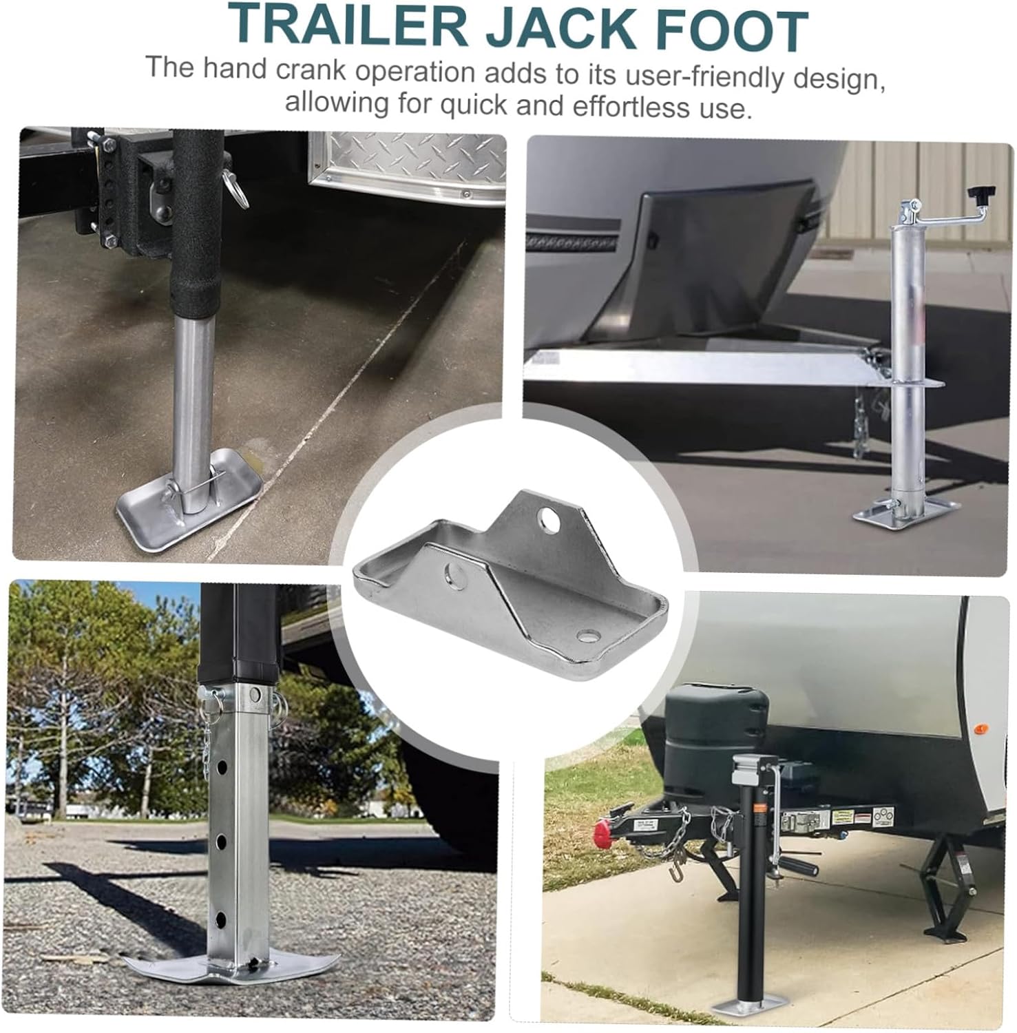 BETOOKY Trailer Jack Foot Plate with Base and Bracket Set Stabilizer Jack Accessory for Rv and Camper Trailer Support for Leveling and Stability