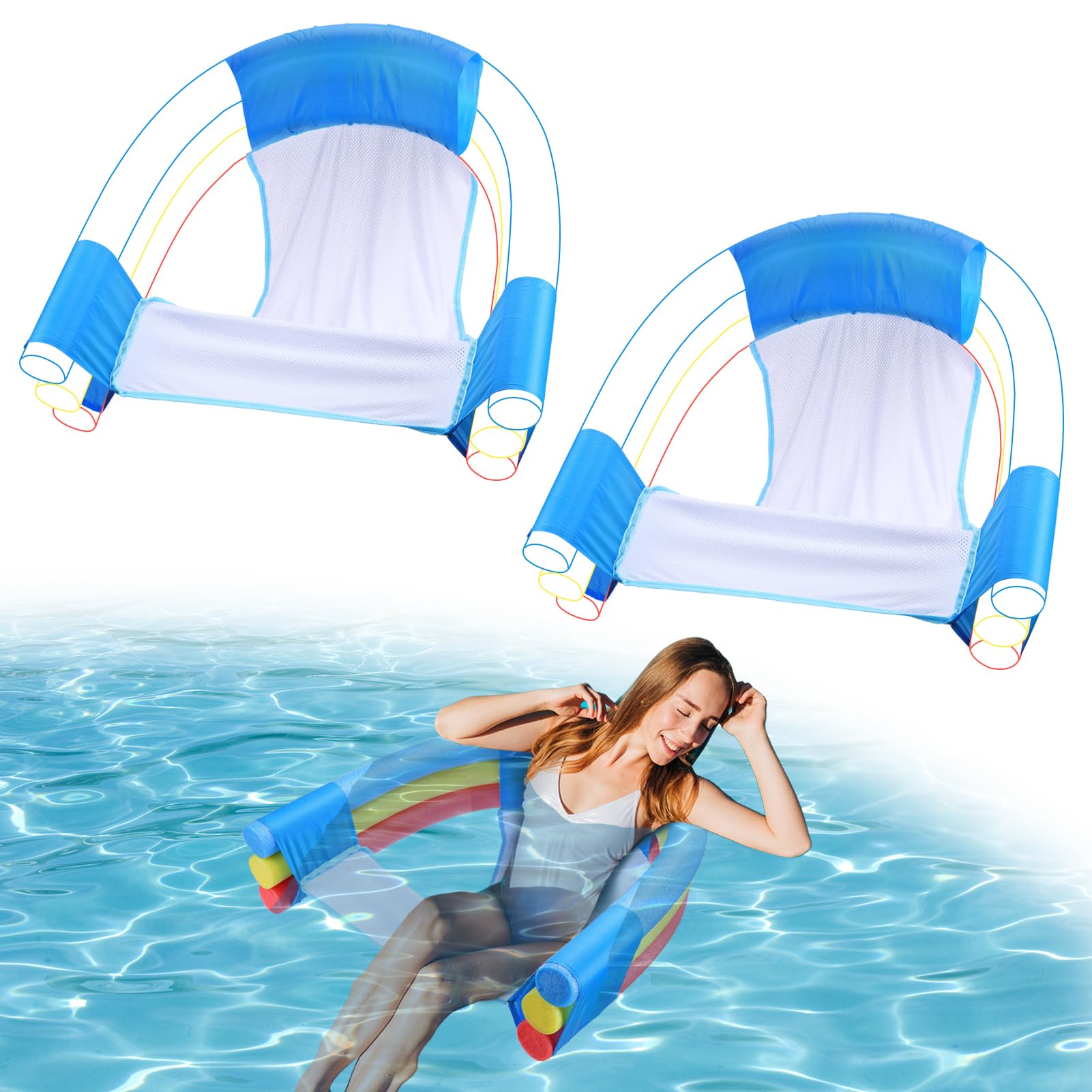 Chaise Flottante En Filet Pour Piscine – Nouille Standard, Pliable, Portative, Adulte Et Enfant