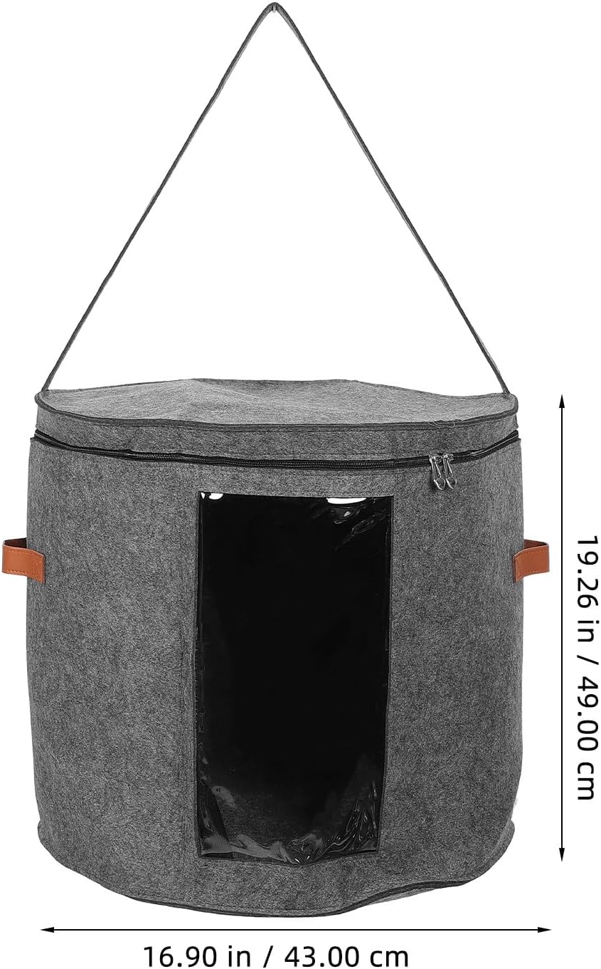 Large Neutral Color Hat Storage Box with Lid Portable round Hat Organizer Case for Travel and Closet Dustproof Container for Baseball Caps