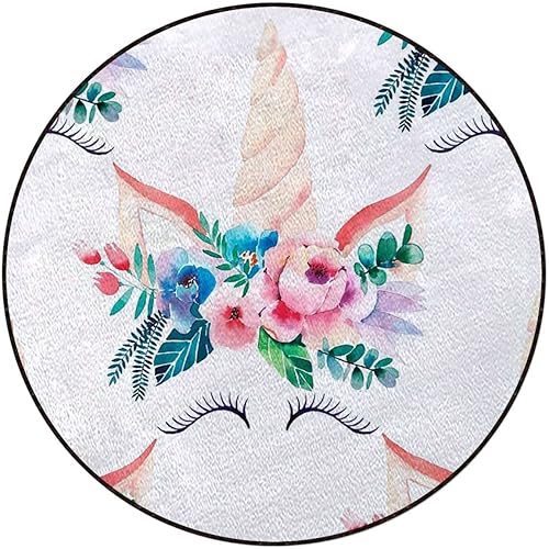 Miniatura 5 de Colibríes - Tapete redondo antideslizante de microfibra suave de poliéster, alfombra de felpa absorbente de agua para tocador de baño, bañeraducha,