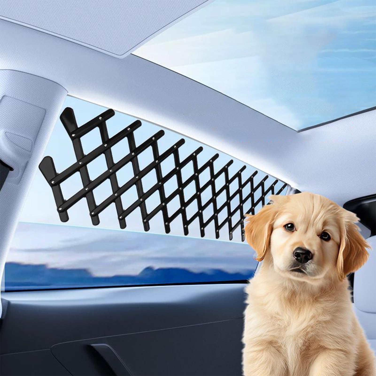 Barriera di Sicurezza per Cani da Auto Cancello Estendibile Per Animali | Barriera Estendibile per SUV Furgoncino Camper Auto Sedan
