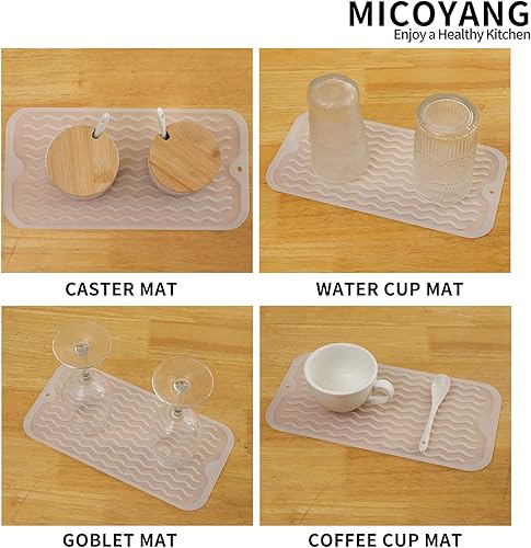 Miniatura 1127 de Tapete de silicona para secado de platos para múltiples usos, fácil de limpiar, ecológico, resistente al calor, tapete de silicona para encimera