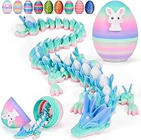 Vista 9 de TBOLINE Huevo de dragón impreso en 3D de 12 pulgadas y dragón articulado con apariencia de cristal impreso en 3D, para niños y adolescentes, juguete