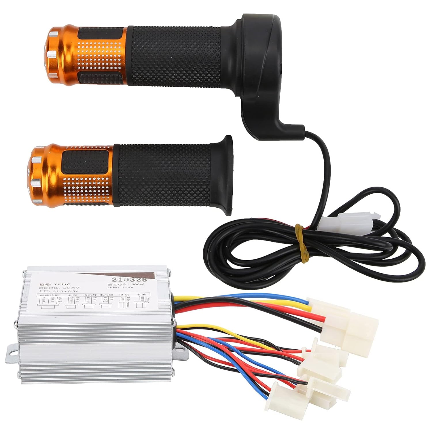 RiToEasysports 36V 500W Motor Brushed Speed Controller with Throttle Grip for Electric Electric Tricycle Electric Modification Accessories