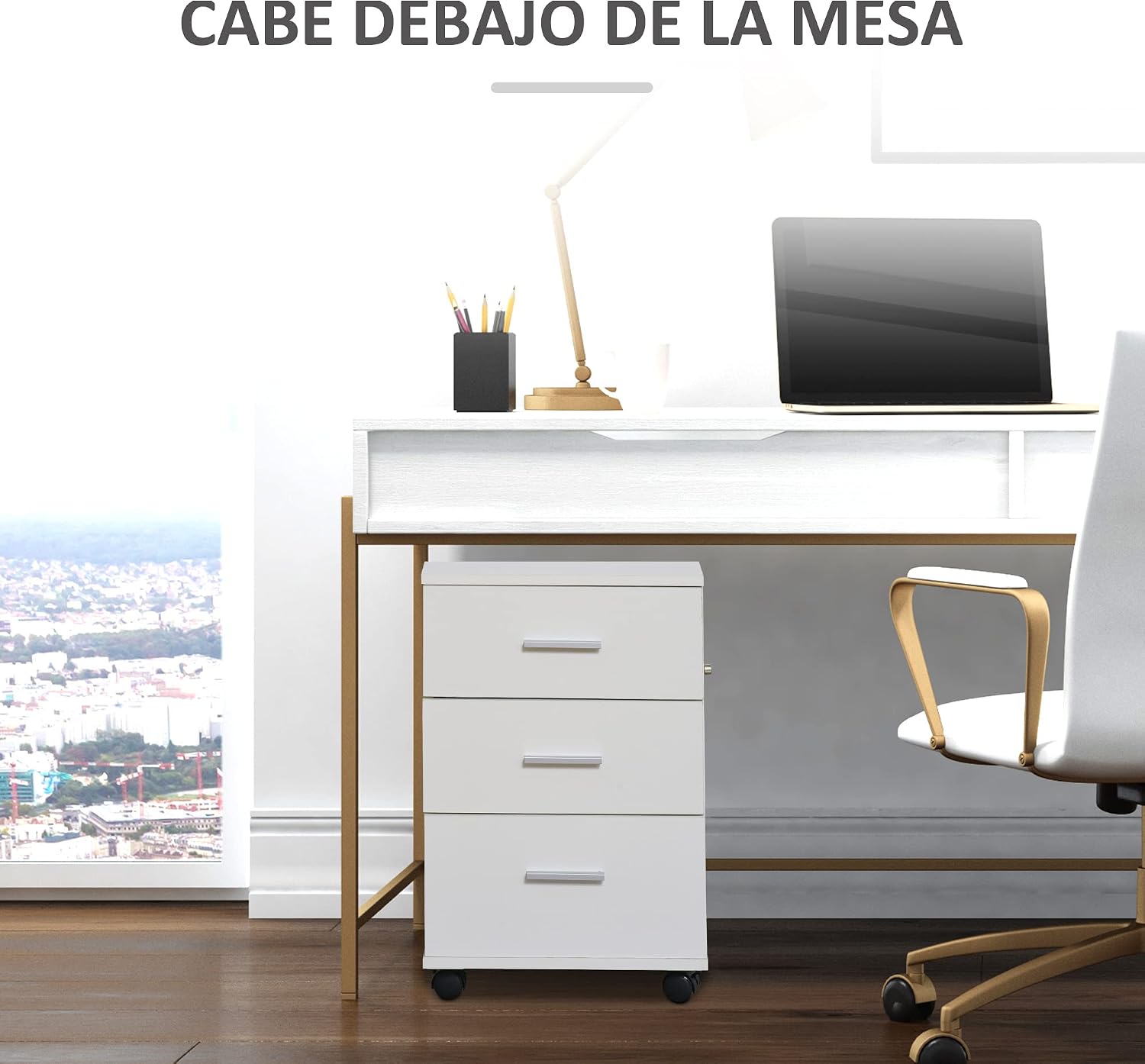 Vinsetto Mobile Office Filing Cabinet fitting under a desk