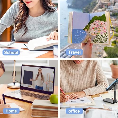 Miniatura 8 de TSFPapier Cuaderno de espiral, diario de negocios de tapa suave con bolsillo grande (GLeaf)