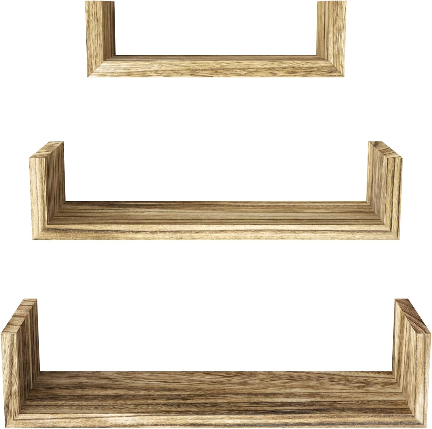 SRIWATANA Floating Shelves Wall Mounted, Solid Wood Wall Shelves