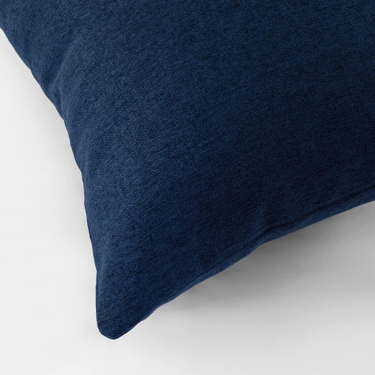AMBERIS 2 Pillowcases (45×45cm)(Without Insert) Dark Blue, Imitation Linen Decorative 2 Pillowcases (Without Insert) for Home Hotel