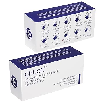 CHUSE 14 Curved 50pcs 0.18mm Nano Mircoblading Needle Permanent Makeup Manual Eyebrow Tattoo Needle