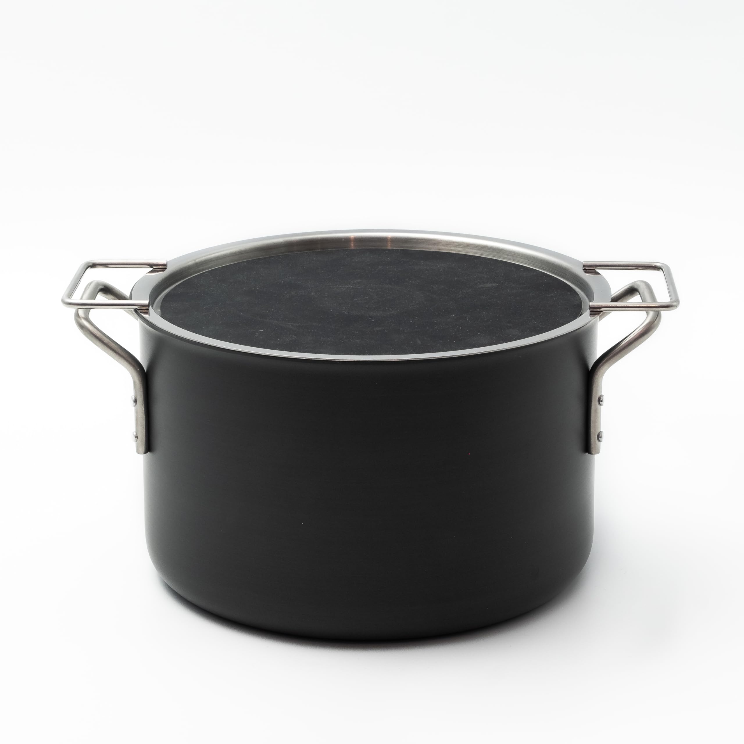 Eva Trio | Abgießdeckel 20 cm | Der Stahlteil des Deckels besteht aus 90 Prozent Post-Consumer-Recycling-Edelstahl | Black/Steel