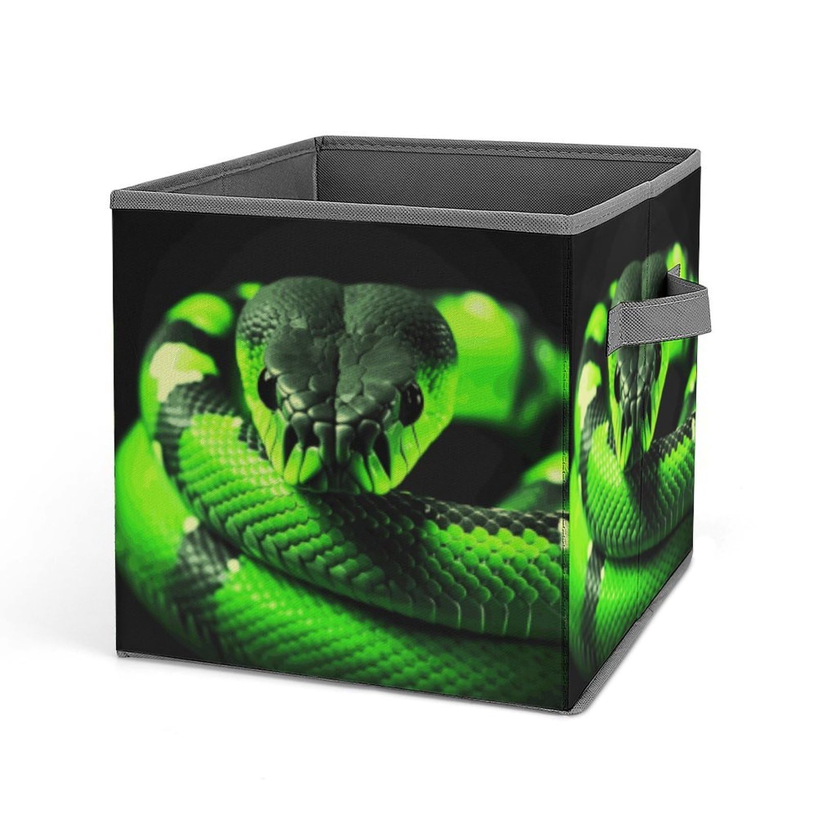 DWVTSLH 3D Snake Cube Storage Bins with Handle, Foldable Storage Cubes, 11 Inch Large Storage Baskets, Washable Fabric Closet Organizer for Shelves, Decorative Clothes Storage Boxes