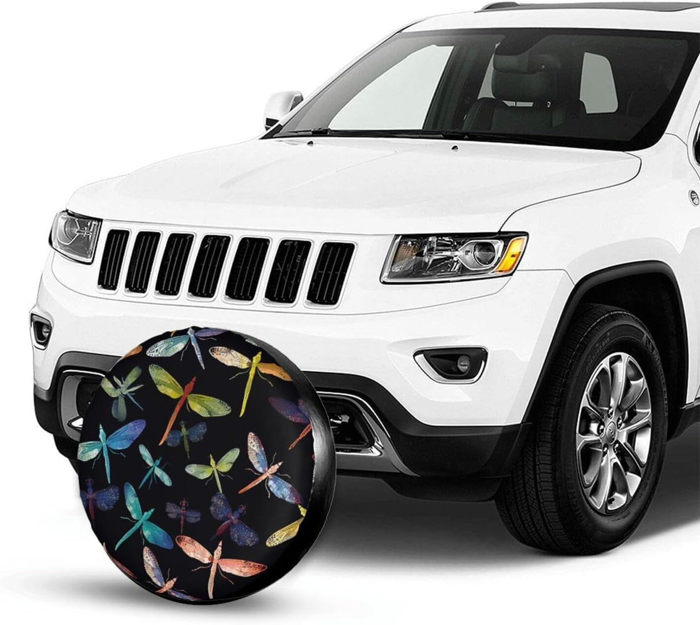 Spare Tire Cover 15 Inch, Waterproof Dust-Proof Universal Wheel Protectors Colorful Dragonfly Camper Tire Cover Fit for Rv Trailer Truck SUV Travel Trailer Accessories image 3