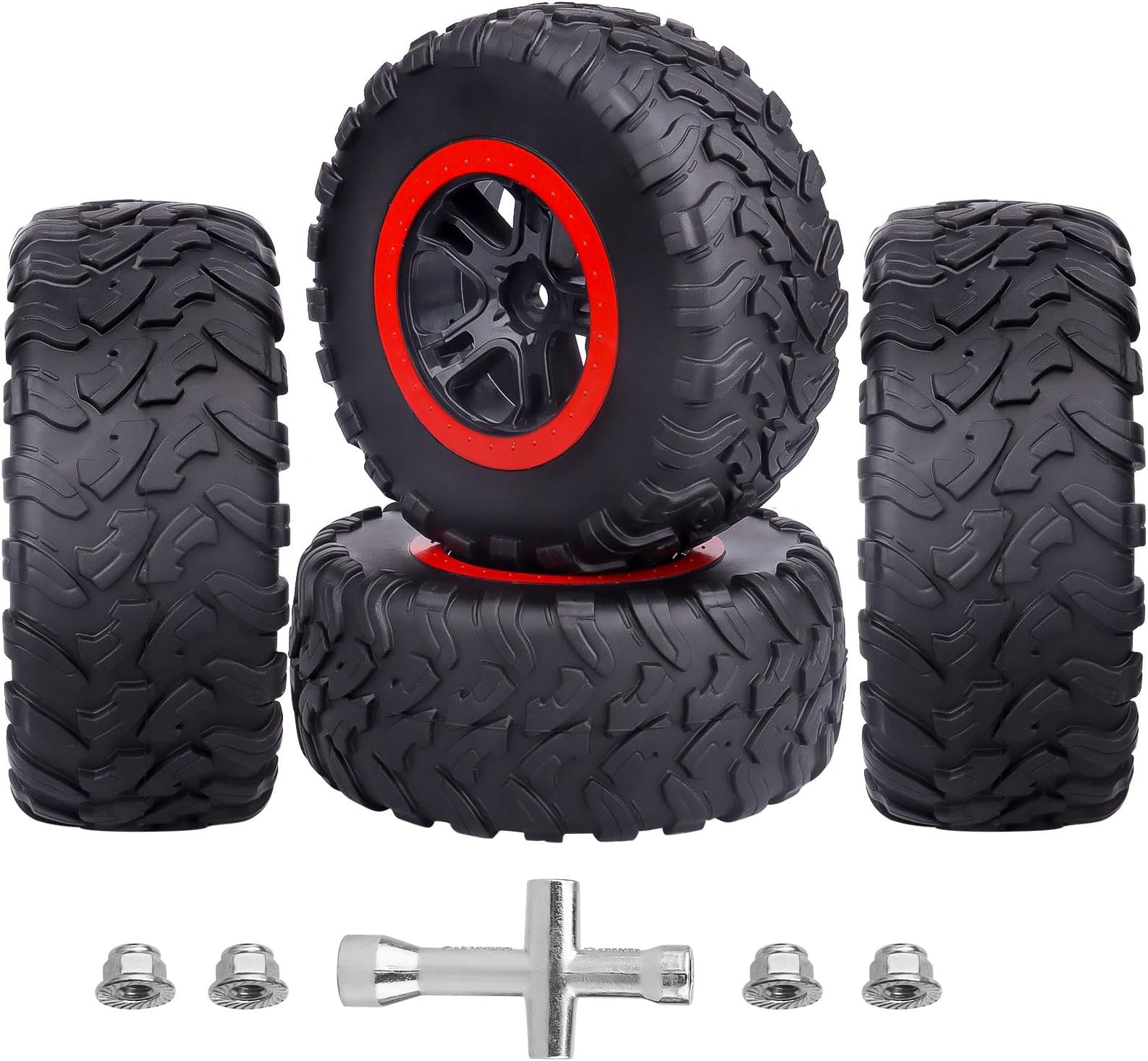 AllinRC 1/10 RC Short Course Truck Wheels and Tires 12mm