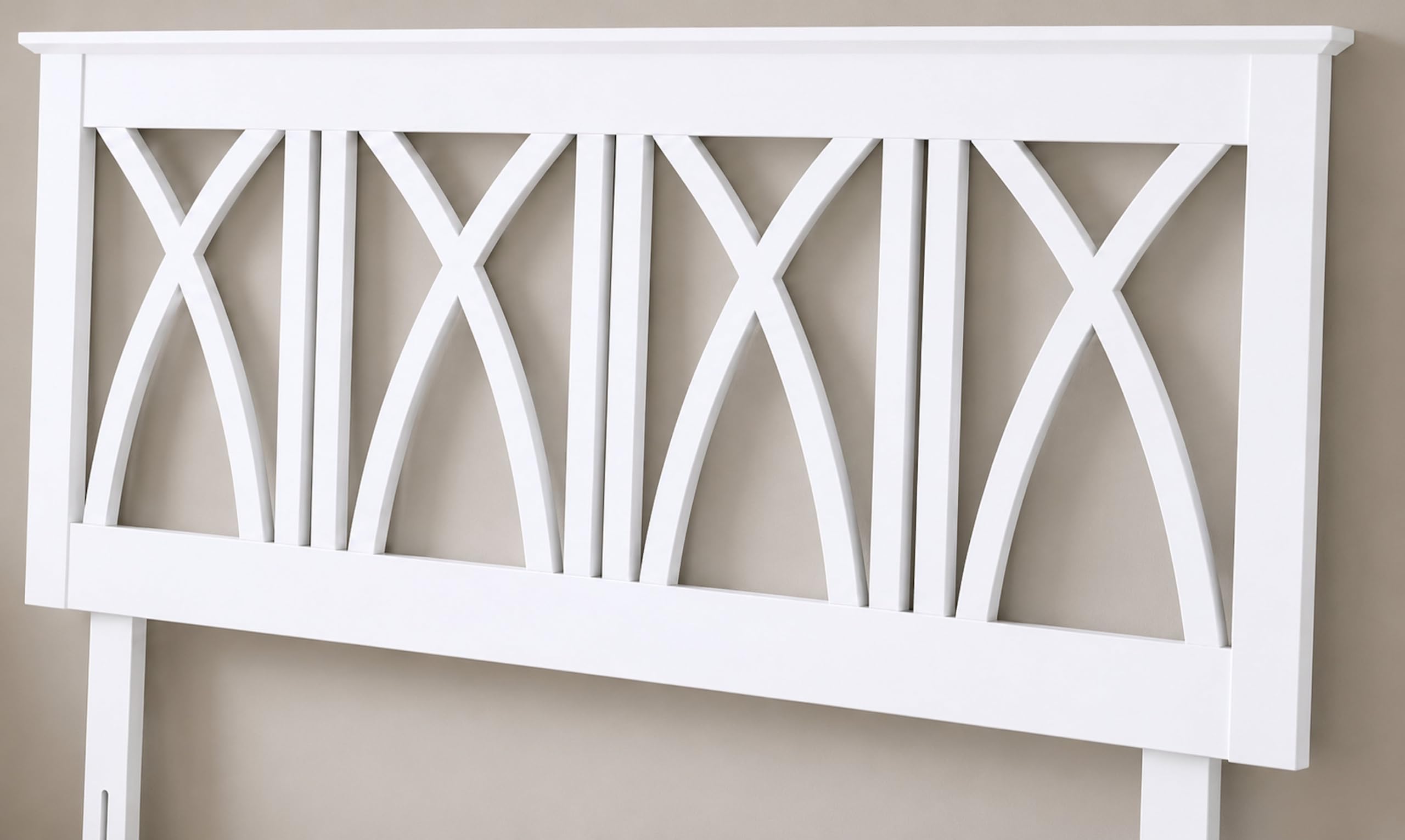 Summer Pure White,Solid Wood Wooden Headboard Bedhead (4ft6 Double)