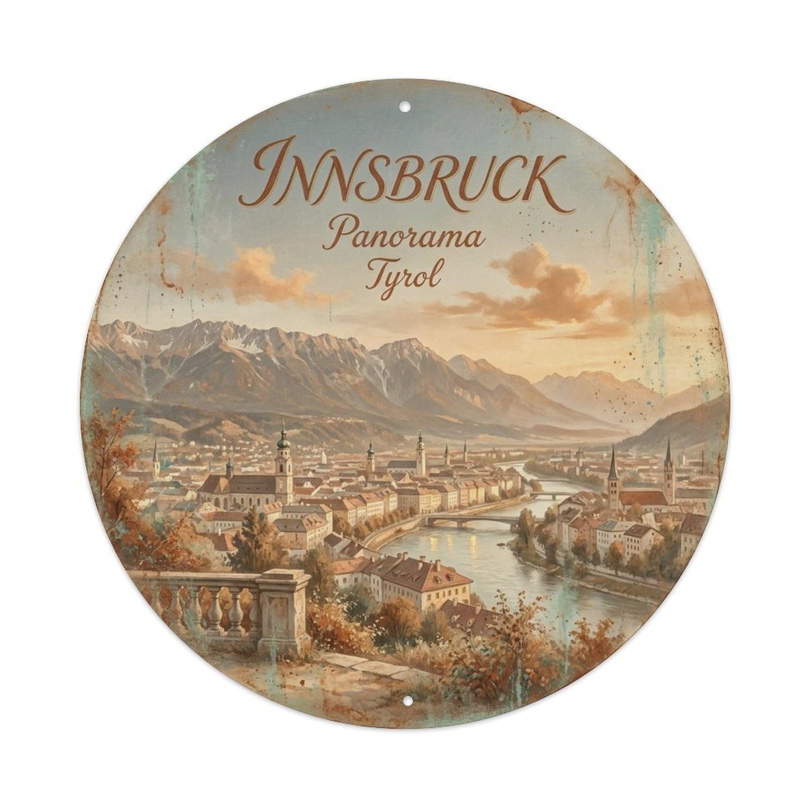 Innsbruck Tyrol Heritage Travel Destination Metal Tin Sign