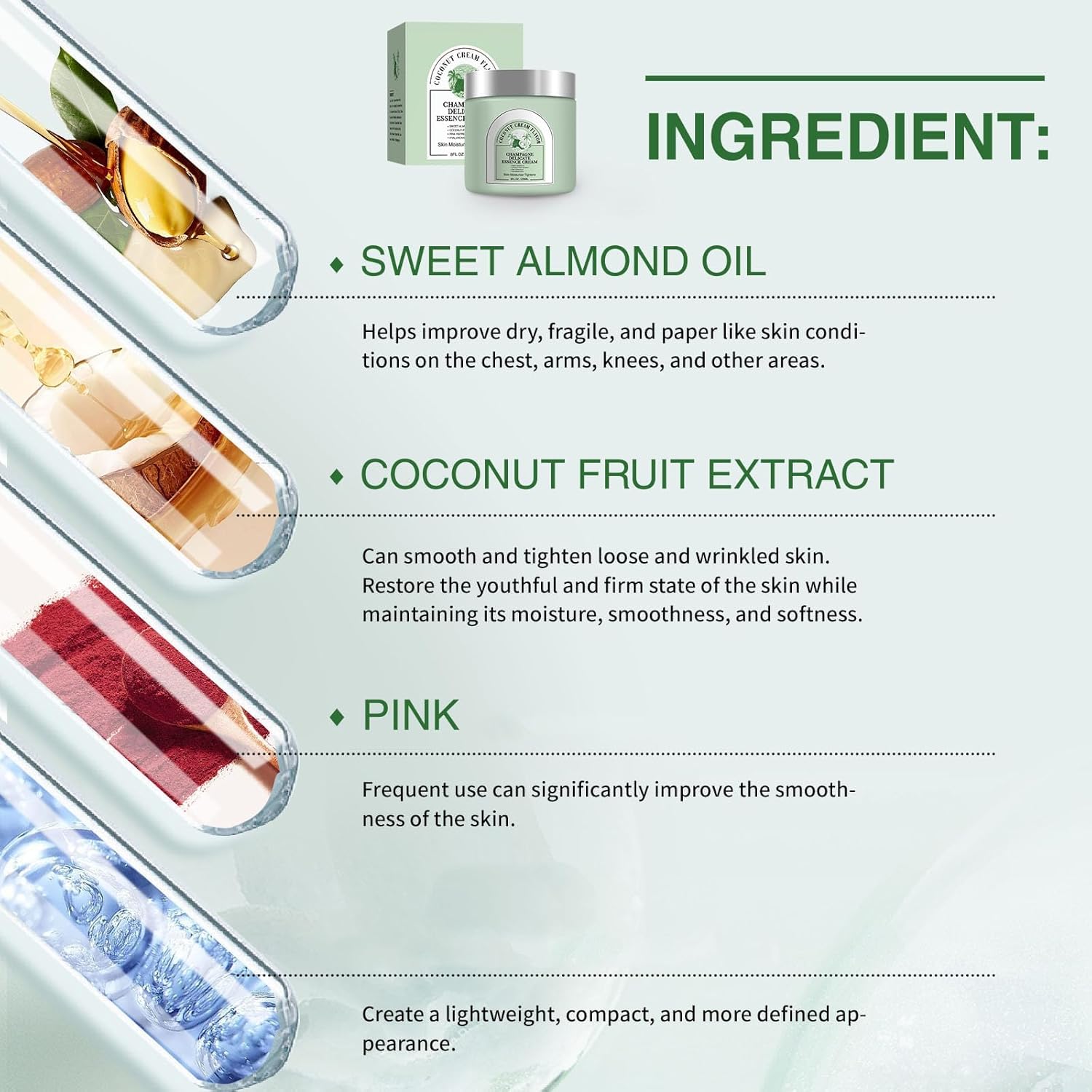 Champagne Lift Body Cream – Visibly Smooth Wrinkles & Dry, Fragile Skin | Firming Hydrating Body Cream For Face, Chest, Arms, Knees | Restores Youthful Glow | 8 Fl Oz (8 floz, Coconut) - Image 4