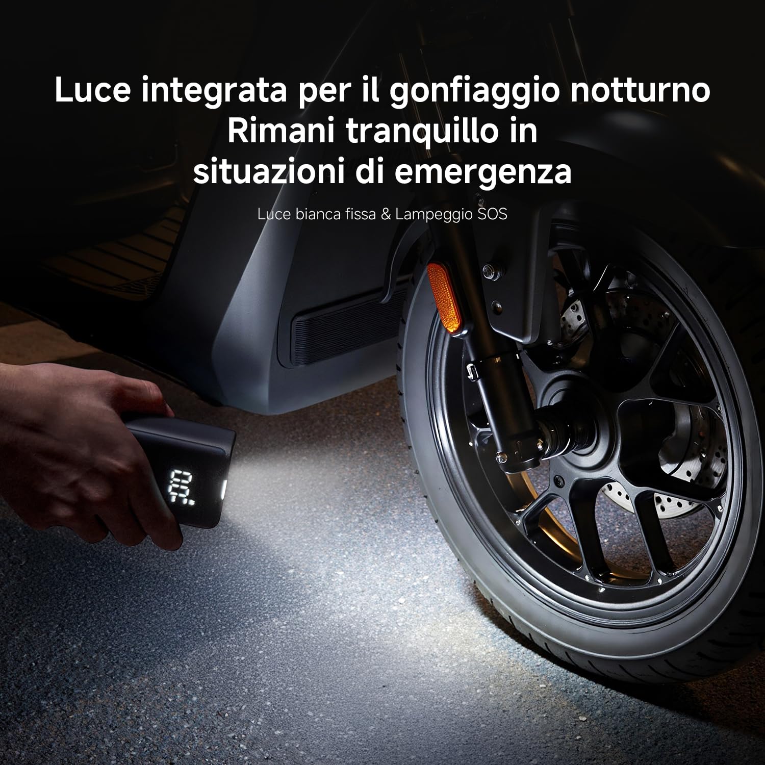 Xiaomi Mijia Compressore d'aria elettrico portatile compatto 150PSI Gonfiatore per pneumatici senza fili con schermo, luce LED Pompa d'aria per biciclette, moto, palloni, monopattini elettrici