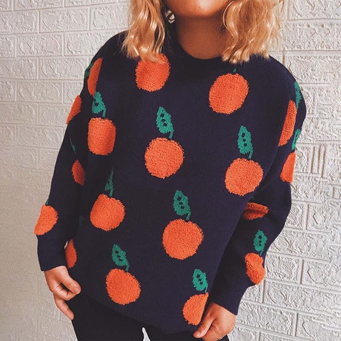 Amazon | [Foreted] ニット セーター レディース みかん柄 トップス