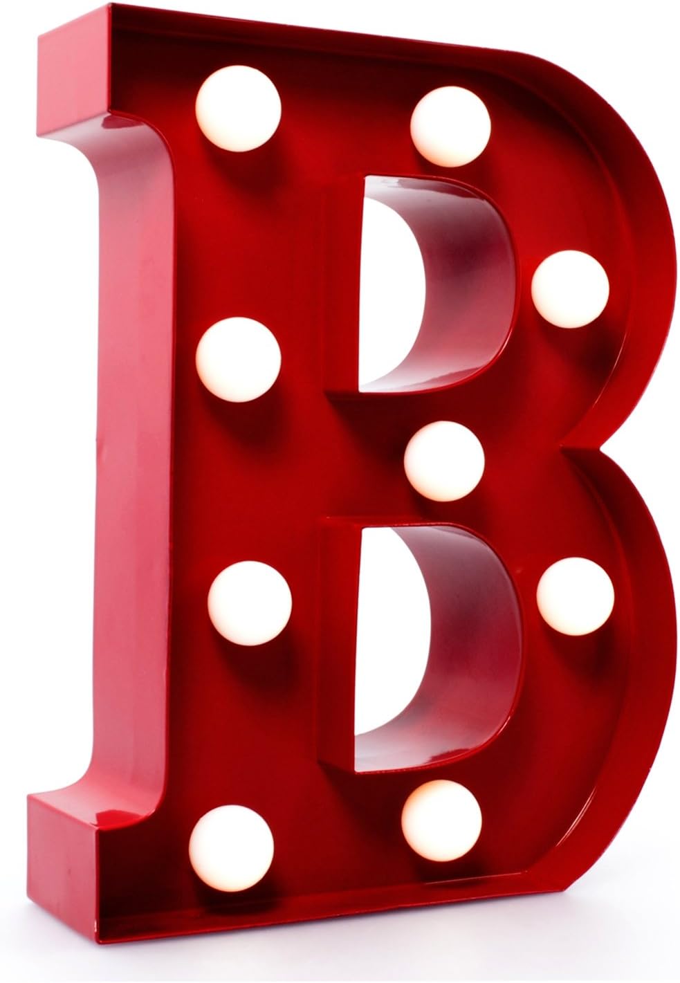 GiggleBeaver Metal Letter Lights Red - B Christmas Xmas Present