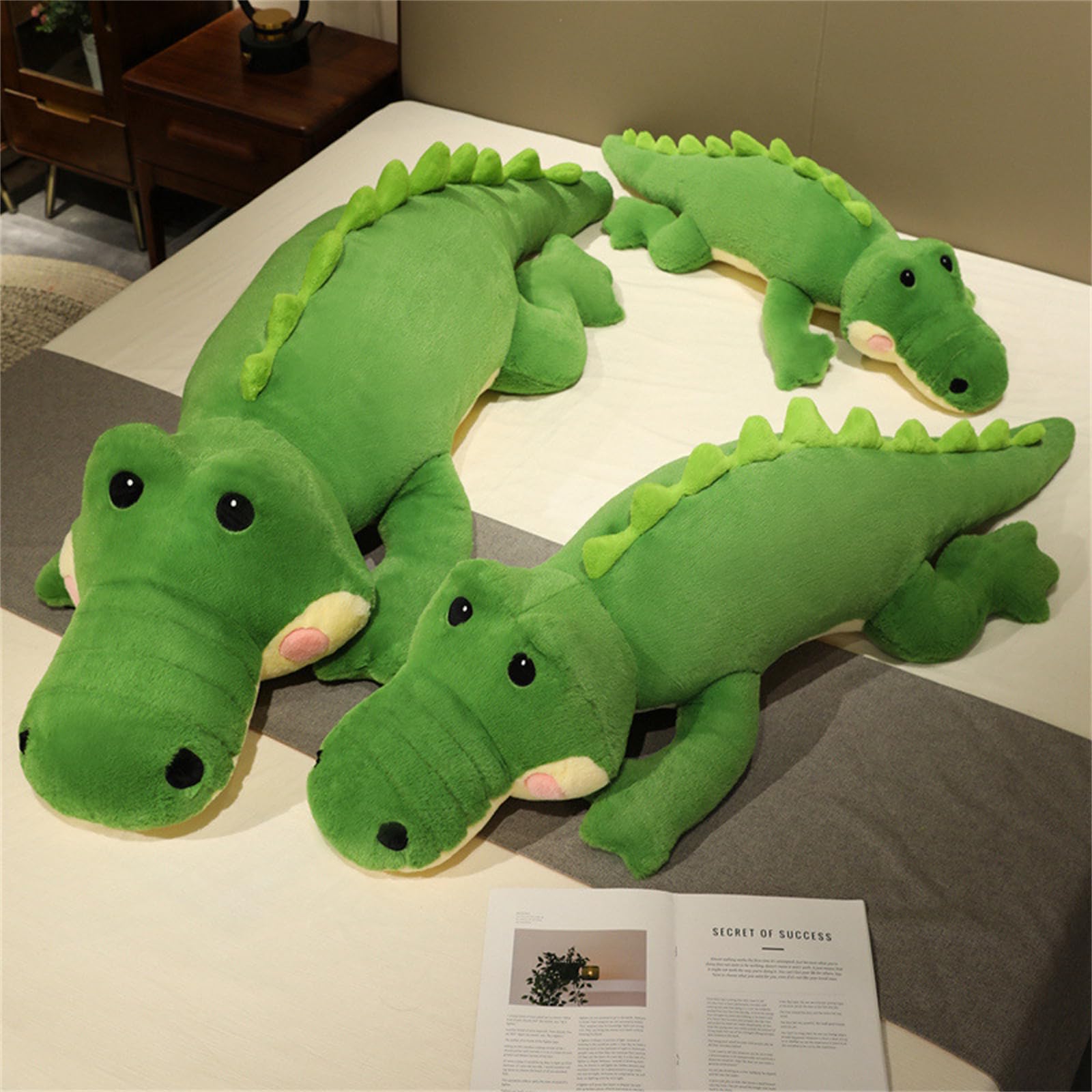 Krokodil Kuscheltier, Groß Krokodil Stofftier, Riesen Kuscheltier, Weich Und Flauschig PlüSchtiere, Krokodil PlüSch Kissen, Geschenk FüR Kinder Jungen MäDchen (lv,130cm)
