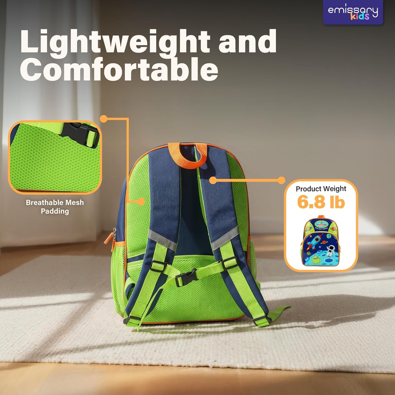 emissary Space Backpack Set for Boys, 3-Piece School Set with Backpack, Insulated Lunch Bag & Pencil Case, Durable & Lightweight School Supplies for Kids Ages 4-12