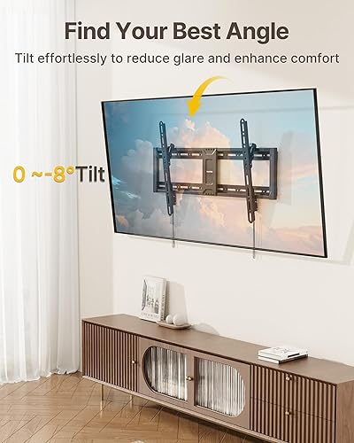 Miniatura 4 de monTEK Soporte de pared de TV inclinable resistente para televisores de 43 a 95 pulgadas, capacidad de 200 libras, soporte de pared delgado de