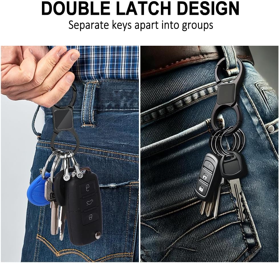 Chaveiro de liberação rápida com 4 chaveiros, organizador de chaves de carro resistente para homens e mulheres. Chaveiro de liberação rápida com 4 chaveiros, organizador de chaves de carro resistente para homens e mulheres.