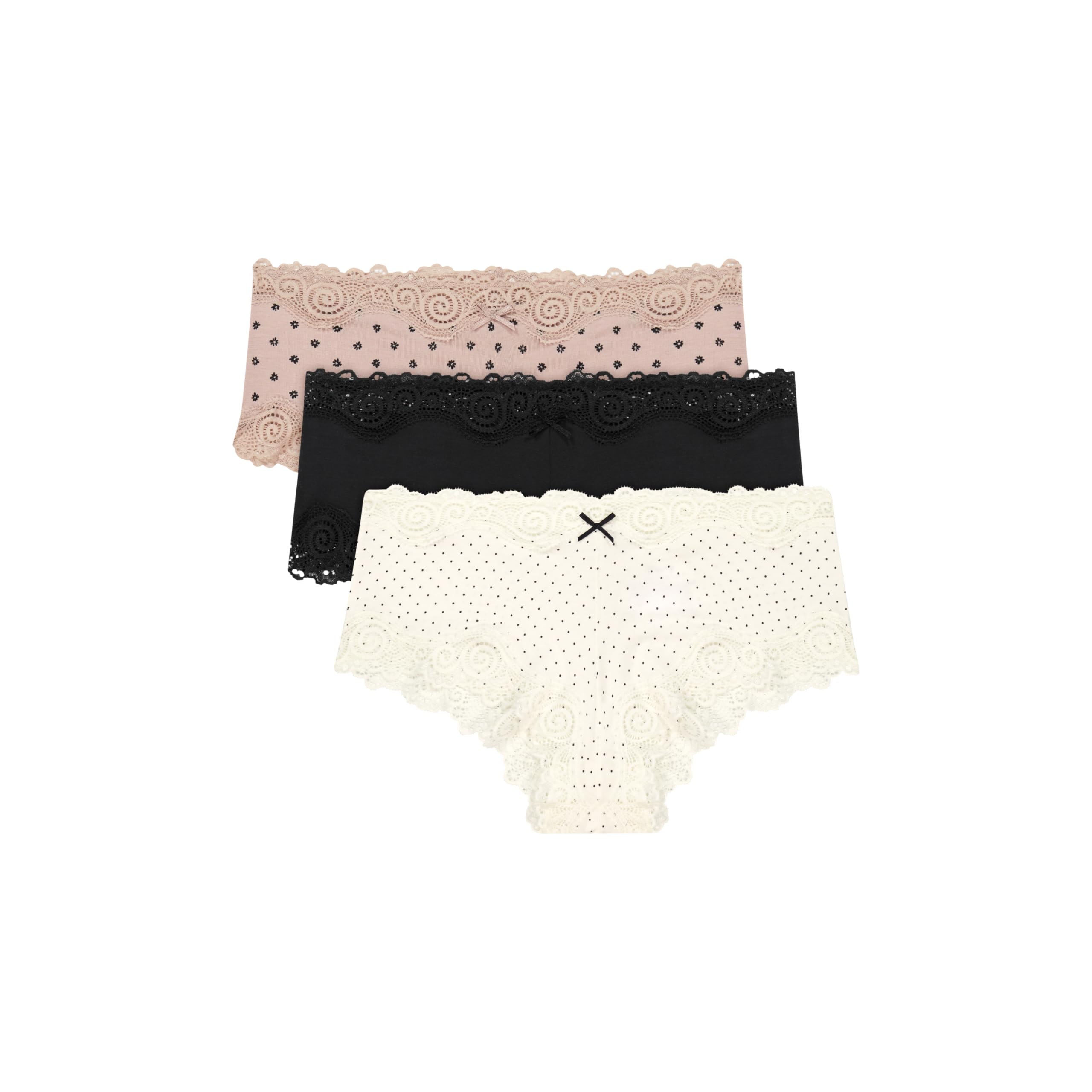 Maidenform Women's Underwear Pack w/Low-Rise, 3-Pack, Cheeky Lace Underwear Women Pack, Comfortable Lace Panties for Women