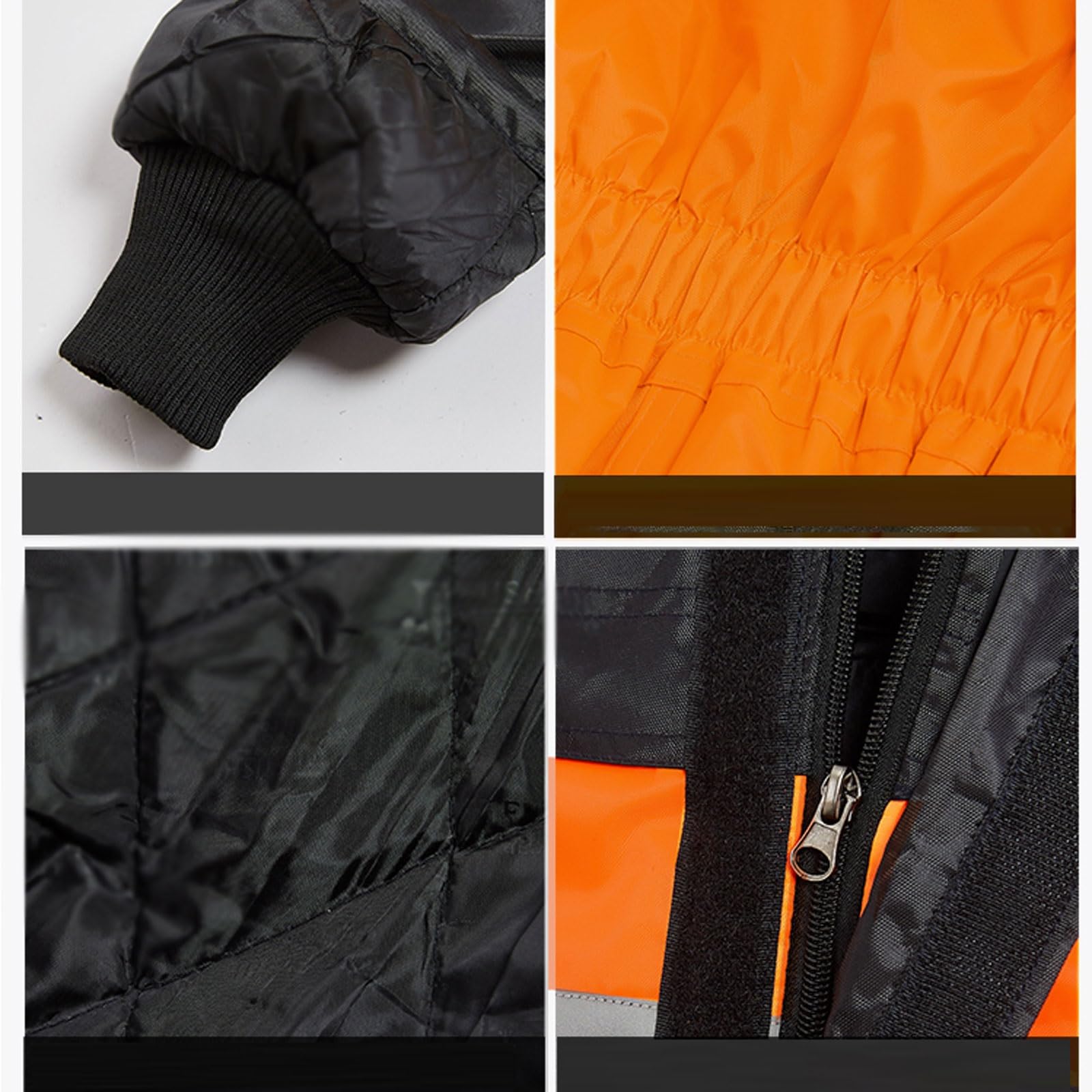 Chaqueta reflectante de algodón grueso for invierno, ropa de trabajo con capucha de alta visibilidad for clima frío, abrigo de seguridad cálido. chaleco reflectante