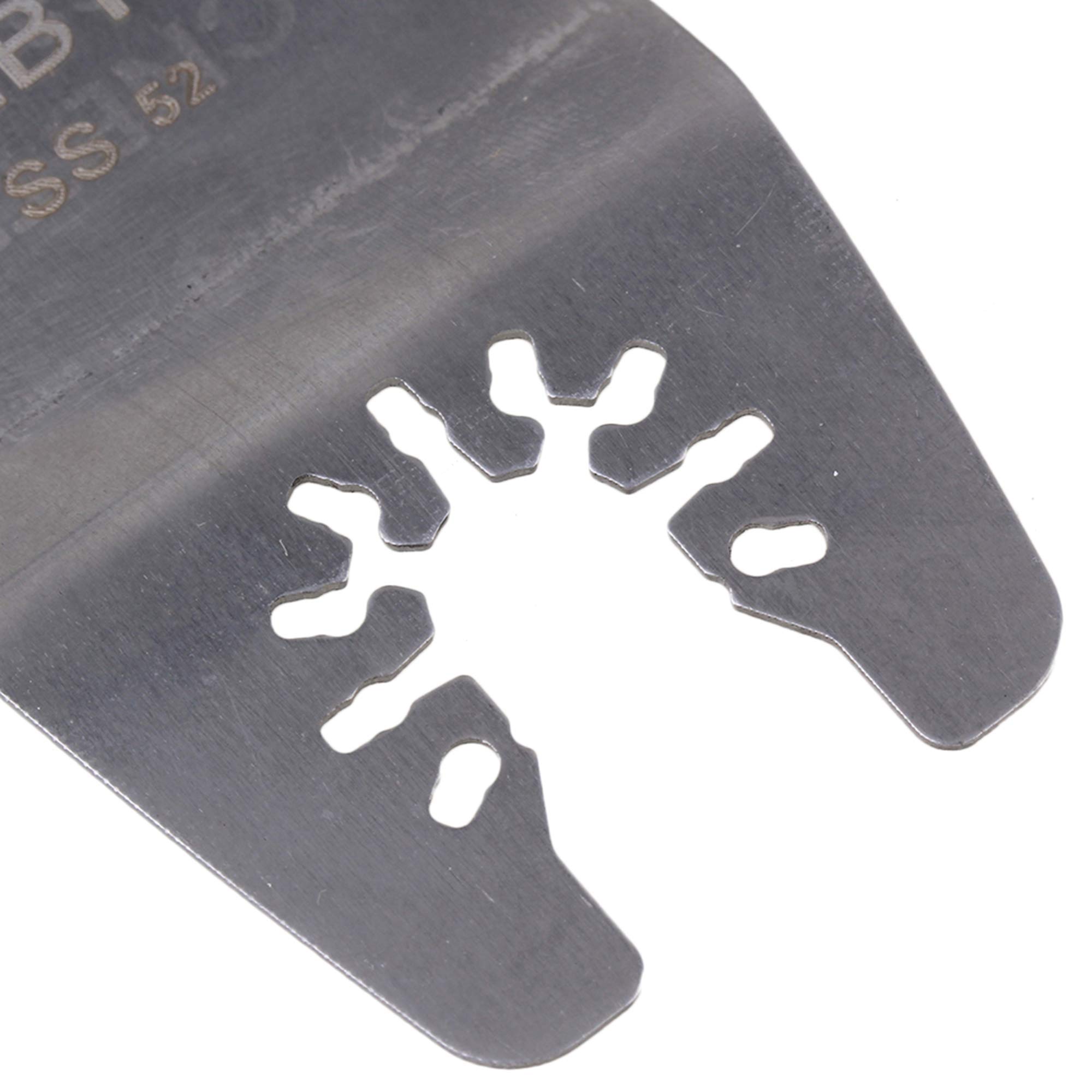 plata 52 MM de Ancho Acero Inoxidable oscilante herramienta liberación rápida Flexible cuchilla para rasqueta (Multi Tool Set de 20