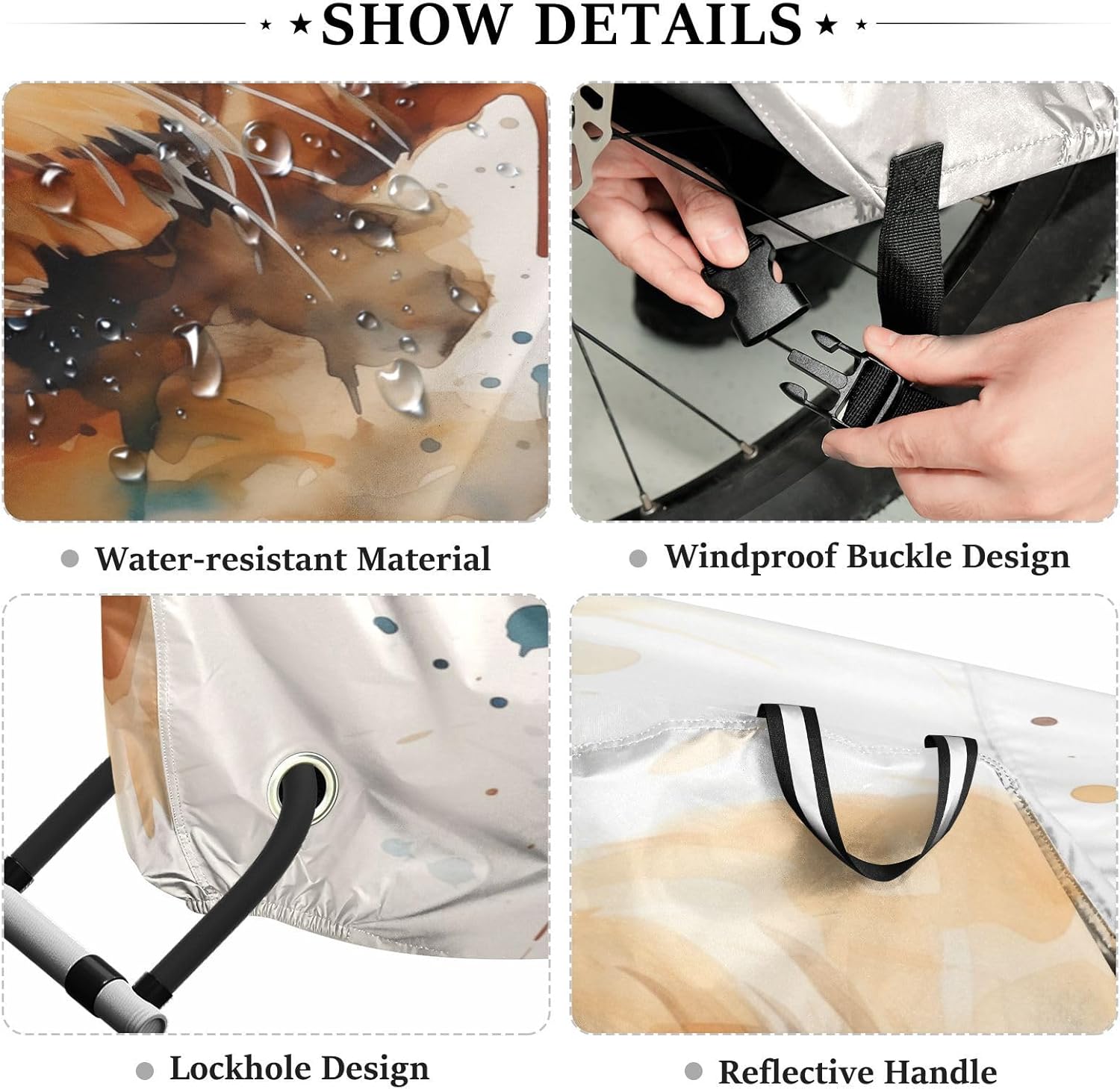 ALAZA Cute Puppy Dog Golden Retriever Bike Cover Waterproof Outdoor Ebike Bicycle Covers Tarp Protection for 1/2 Bikes, Sun UV Dust Wind Proof