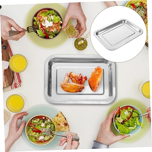 Miniatura 6 de Yardwe Plato de servir al aire libre Bandeja de asador para horno, barbacoa, contenedor de alimentos, tostadora, horno, bandeja rectangular, bandeja